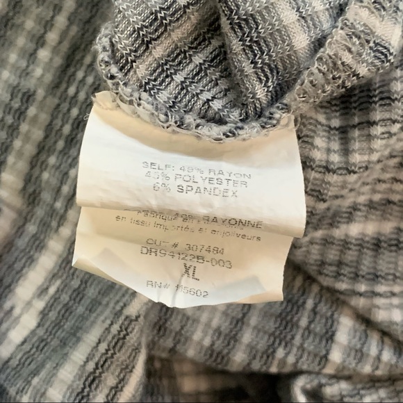 Lush Knit Dress Twist Waist Long Sleeve Gray Size XL - Picture 9 of 10